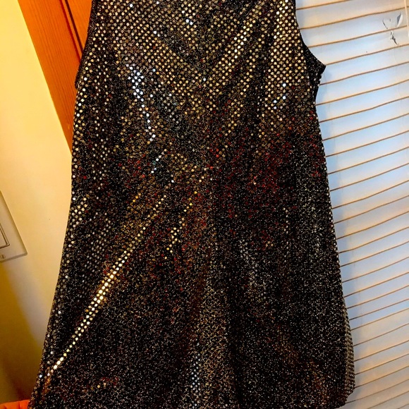 Silver shinny evening CACHE dress A line - Picture 2 of 4